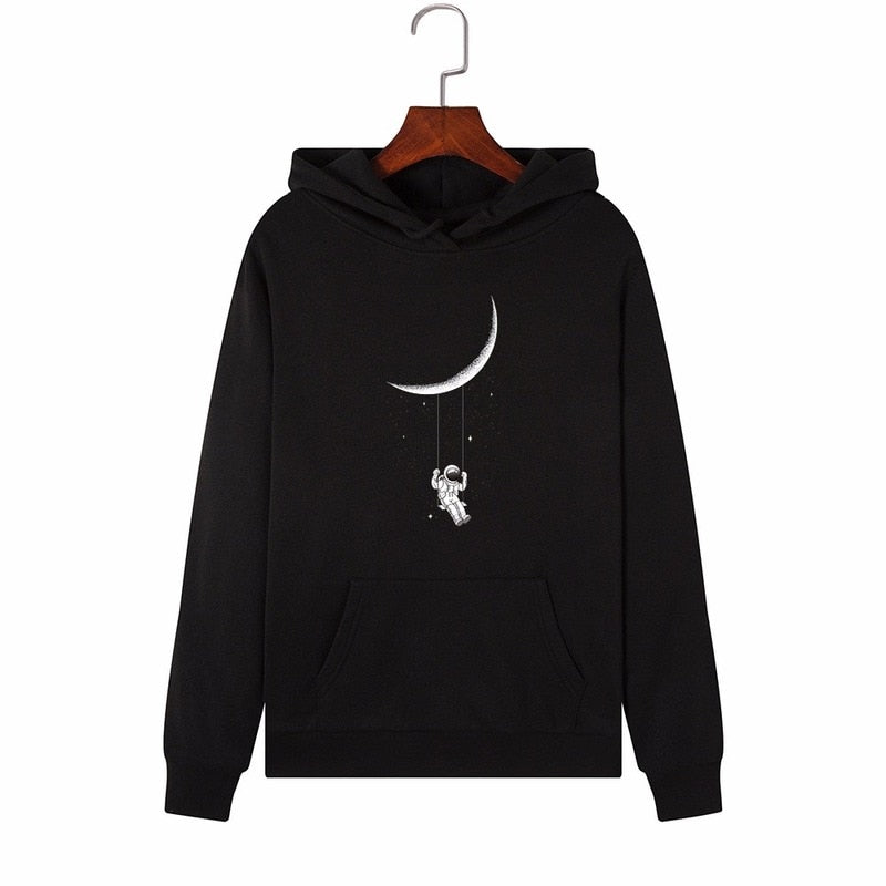 Astronaut Swinging on the Moon Hoodie